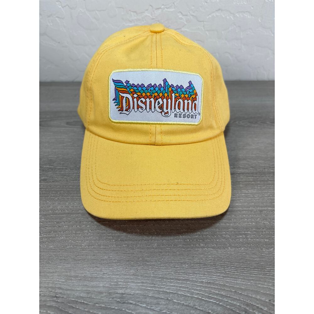 Disneyland Resort Yellow Retro Style Patch Front Unisex Adjustable Cap Hat- NWT